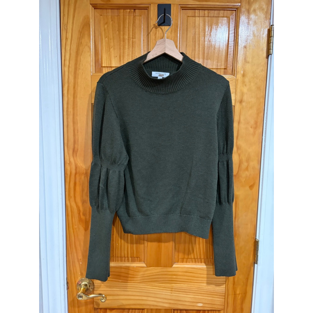 Derek Lam Collective Women’s Olive Green Puff Sleeve Knit Sweater XL